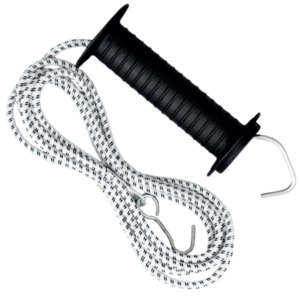 Uchwyt bramowy z gumą czarny dla koni ogrodzenie elektryczne