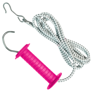 Uchwyt bramowy z gumą różowy dla koni ogrodzenie elektryczne