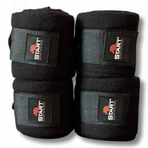 Polarowe czarne owijki na nogi dla konia ochraniacze