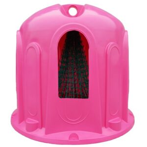 Różowy paśnik na siano dzwon z siatką 5 stanowisk kryty