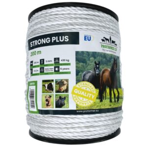 Linka do ogrodzeń elektrycznych STRONG PLUS 5 mm 200 m – biała