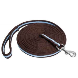 Lonża dla konia 8 m brązowo-błękitna