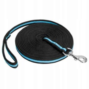 Lonża dla konia 8 m czarno-błękitna