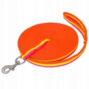 Lonża dla konia 8 m różowo-pomarańczowo-żółta