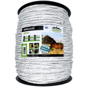 Lina do ogrodzeń elektrycznych HERKULES 7 mm 400 m – biała