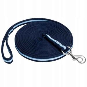 Lonża dla konia 8 m granatowo-błękitna