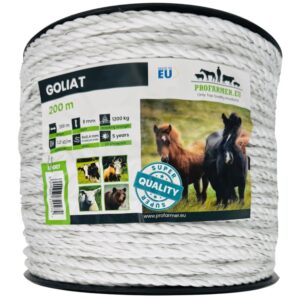Lina do ogrodzeń elektrycznych GOLIAT 8 mm 200 m – biała