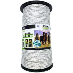 Lina do ogrodzeń elektrycznych THOR 6 mm 200 m – biała