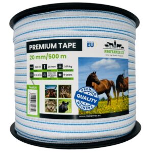 Taśma do pastucha elektrycznego 20 mm 500 m PREMIUM – rolka
