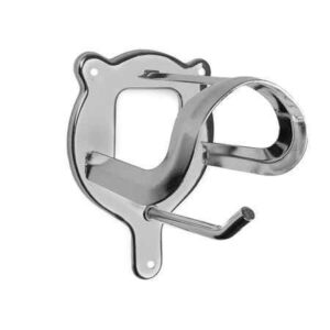 Metalowy wieszak na ogłowie srebrny