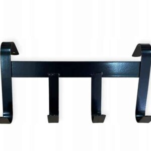 Metalowy wieszak na ogłowie 4 haki – czarny