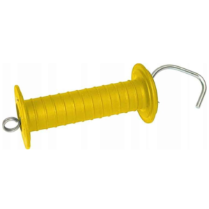 uchwyt bramowy do pastucha żółty ze sprężyną 20 cm