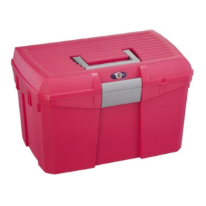 malinowa skrzynka na szczotki dla konia