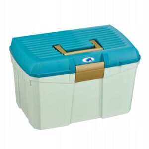 jasnozielona skrzynka na szczotki dla konia